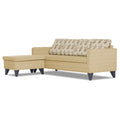 Adorn India Bruce Leaf L Shape 5 Seater Sofa Set LHS (Beige) (3 Year Warranty)