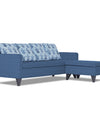 Adorn India Bruce Leaf L Shape 5 Seater Sofa Set (Right Hand Side) (Blue)