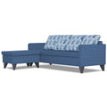 Adorn India Bruce Leaf L Shape 5 Seater Sofa Set LHS (Blue) (3 Year Warranty)