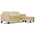 Adorn India Abington Stripes L Shape 5 Seater Sofa Set RHS (Beige) (3 Year Warranty)