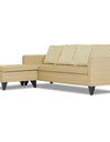 Adorn India Abington Stripes L Shape 5 Seater Sofa Set (Left Hand Side) (Beige)
