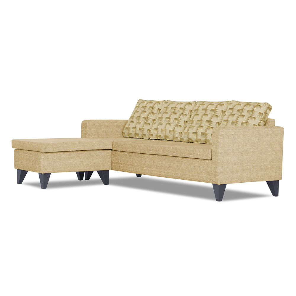 Adorn India Calloway Bricks L Shape 5 Seater Sofa Set (Left Hand Side) (Beige)