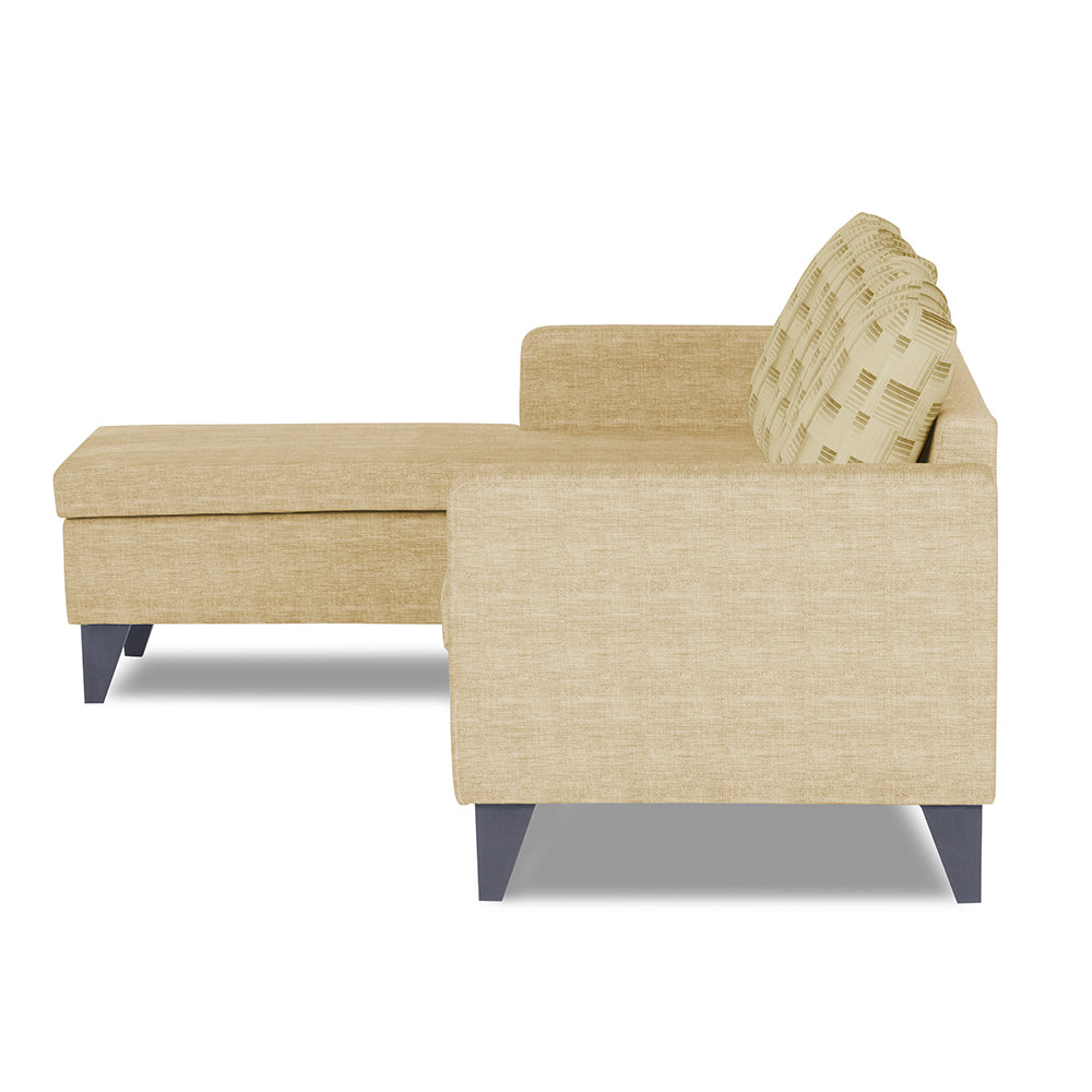 Adorn India Calloway Bricks L Shape 5 Seater Sofa Set (Left Hand Side) (Beige)