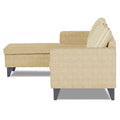Adorn India Abington Stripes L Shape 5 Seater Sofa Set LHS (Beige) (3 Year Warranty)