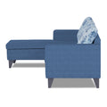 Adorn India Bruce Leaf L Shape 5 Seater Sofa Set LHS (Blue) (3 Year Warranty)