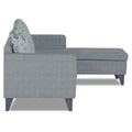 Adorn India Bruce Leaf L Shape 5 Seater Sofa Set RHS (Grey) (3 Year Warranty)