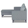 Adorn India Bruce Leaf L Shape 5 Seater Sofa Set LHS (Grey) (3 Year Warranty)