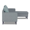 Adorn India Dorothy Blossom L Shape 5 Seater Sofa Set (Right Hand Side) (Grey) (3 Year Warranty)