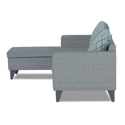 Adorn India Dorothy Blossom L Shape 5 Seater Sofa Set (Left Hand Side) (Grey)