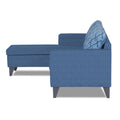 Adorn India Dorothy Blossom L Shape 5 Seater Sofa Set (Left Hand Side) (Blue) (3 Year Warranty)