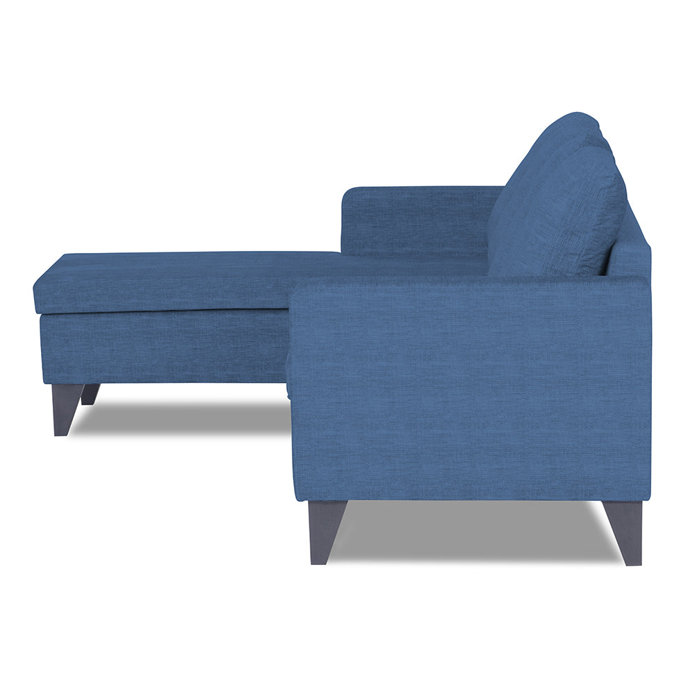 Adorn India Jonas Decent L Shape 5 Seater Sofa Set (Left Hand Side) (Blue)