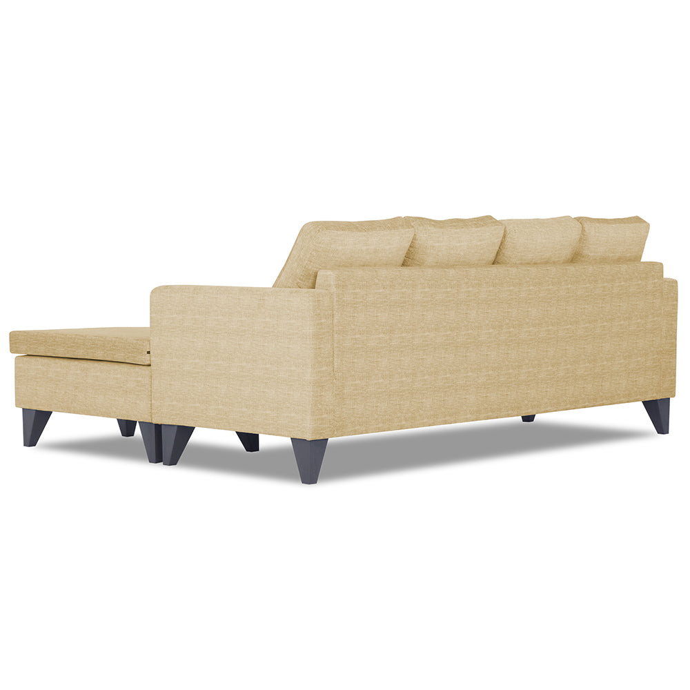 Adorn India Jonas Decent L Shape 5 Seater Sofa Set (Right Hand Side) (Beige)