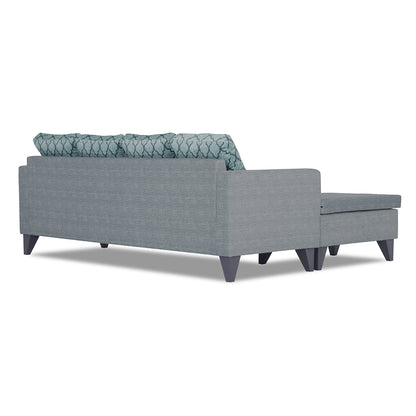 Adorn India Dorothy Blossom L Shape 5 Seater Sofa Set (Left Hand Side) (Grey)