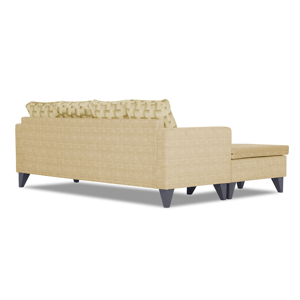 Adorn India Calloway Bricks L Shape 5 Seater Sofa Set (Left Hand Side) (Beige)