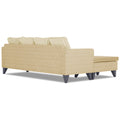 Adorn India Abington Stripes L Shape 5 Seater Sofa Set LHS (Beige) (3 Year Warranty)