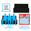Adorn India Easy Highback Three Seater Sofa Cum Bed Decent 5' x 6' (Black) (1 Year Warranty)