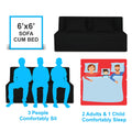 Adorn India Easy Highback Three Seater Sofa Cum Bed Decent 6' x 6' (Black) (1 Year Warranty)