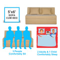 Adorn India Easy Highback Three Seater Sofa Cum Bed Decent 5' x 6' (Beige) (1 Year Warranty)