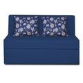 Adorn India Easy Highback Two Seater Sofa Cum Bed Floral 4' x 6' (Blue) (1 Year Warranty)