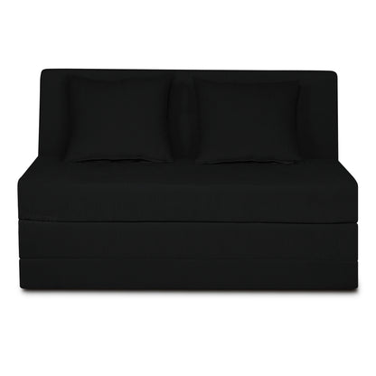Adorn India Easy Highback Two Seater Sofa Cum Bed Decent 4' x 6' (Black)