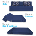Adorn India Easy Three Seater Sofa Cum Bed Floral '6 x 6' (Fabric, Blue)