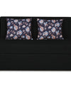 Adorn India Easy Highback Two Seater Sofa Cum Bed Floral 4' x 6' (Black)