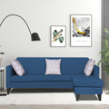 Adorn India Aladra L Shape Decent 5 Seater Sofa Set RHS (Blue) (3 Year Warranty)