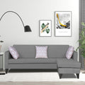 Adorn India Aladra L Shape Decent 5 Seater Sofa Set RHS (Grey) (3 Year Warranty)