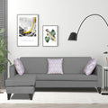 Adorn India Aladra L Shape Decent 5 Seater Sofa Set LHS (Grey) (3 Year Warranty)