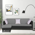 Adorn India Aladra L Shape Decent 5 Seater Sofa Set LHS (Grey & Black) (3 Year Warranty)