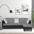 Adorn India Aladra L Shape Decent 5 Seater Sofa Set RHS (Grey & Black) (3 Year Warranty)