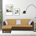 Adorn India Aladra L Shape Decent 5 Seater Sofa Set LHS (Brown & Beige) (3 Year Warranty)