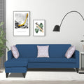 Adorn India Aladra L Shape Decent 5 Seater Sofa Set LHS (Blue) (3 Year Warranty)