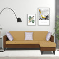 Adorn India Aladra L Shape Decent 5 Seater Sofa Set RHS (Brown & Beige) (3 Year Warranty)