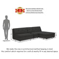 Adorn India Atlas Modular Sofa Set (Black) (3 Year Warranty)