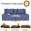 Adorn India Easy 3 Seater Sofa Cum Bed Checks Design 6' x 6' (Grey)