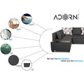 Adorn India Mclain L Shape 6 Seater Sofa (Left Side Handle)(Dark Grey)