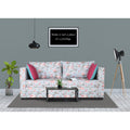 Adorn India Straight line 3 Seater Sofa Cum Bed Floral Digital Print (Blue)