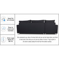Straight Line L Shape 5 Seater Sofa Set (Left Side Handle) (Black)