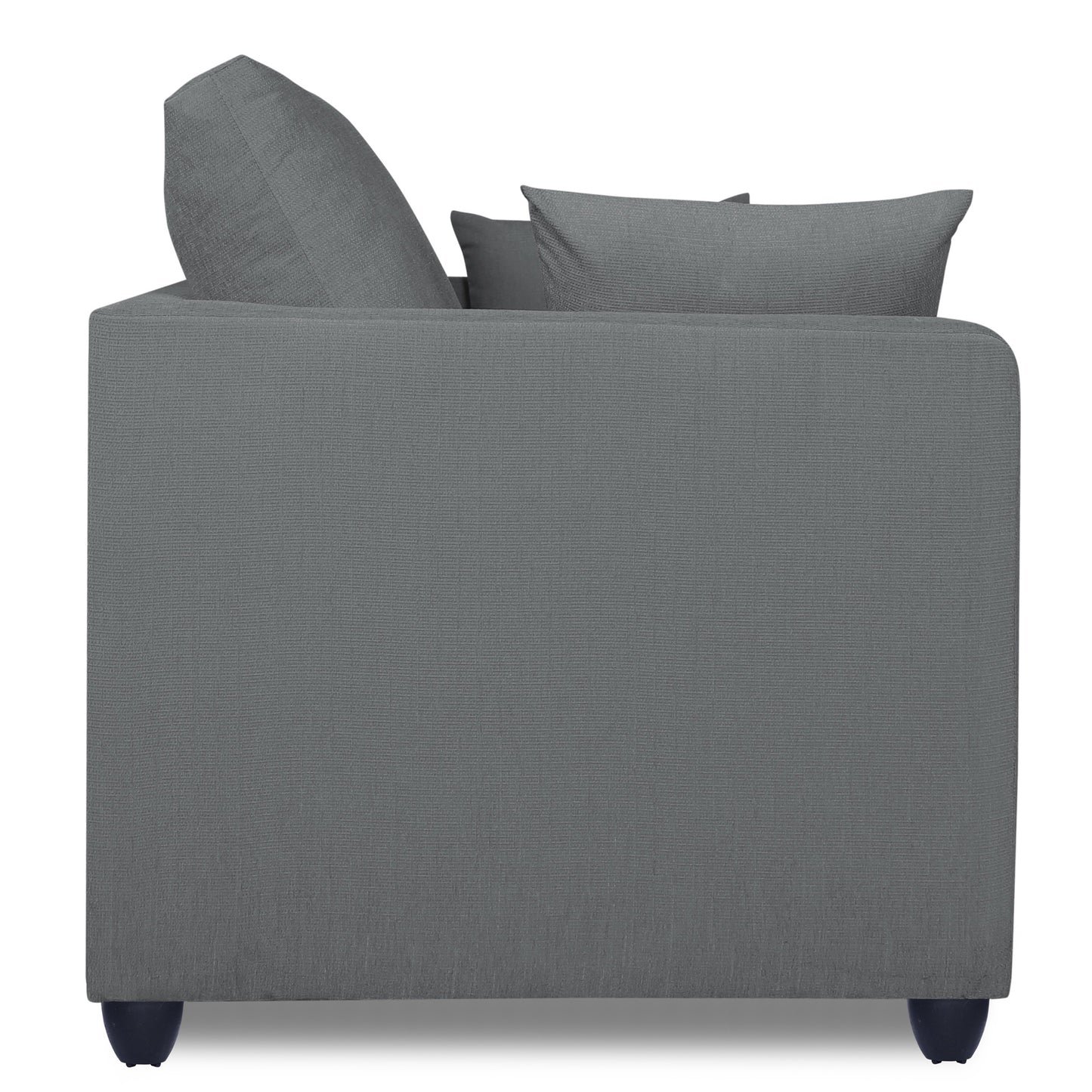 Adorn India Zink Straight Line 3 Seater Sofa (Grey)