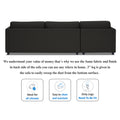 Adorn India Alexander L Shape 7 Seater Sofa Set with Ottoman Puffy LHS (Black) (3 Year Warranty)