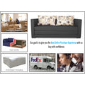 Adorn India Straight line 3 Seater Sofa Cum Bed (Dark Grey), Wood, Foam