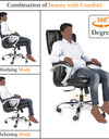 Adorn India Oxford,High-Back Leatherette Executive Office Ergonomic Chair (Black) Visit the Adorn India Store