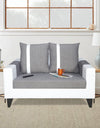 Adorn India Ashley Stripes Leatherette Fabric 2 Seater Sofa (Grey & White)