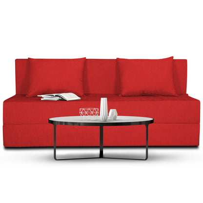 Adorn India Easy Three Seater Sofa Cum Bed Alyn 5'x 6' (Red)