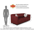 Adorn India Brisco 3 Seater Sofa (Maroon), Wood, Foam