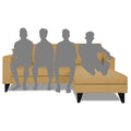 Adorn India Martin L Shape Right Hand Side Sofa Set Plain (Beige) 4 Seater (3 Year Warranty)