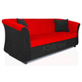 Adorn India Acura 3 Seater Sofa (Red & Black1)