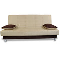 Adorn India Alyssum 3 Seater Sofa Cum Bed (Brown & Beige) Fabric