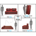 3 Seater Sofa Cum Bed Easy Poly Cotton (Maroon & Black) 5x6 (5x6)